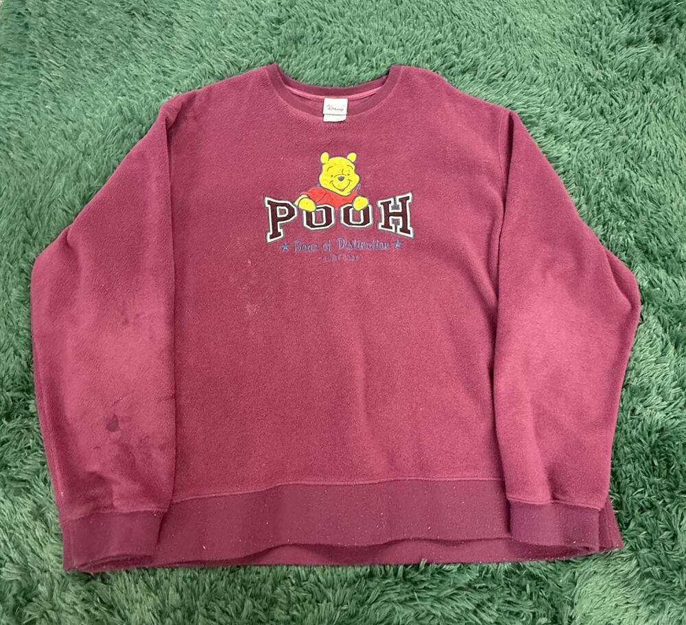 Vintage Disney Store Winnie the Pooh Bear of Distinction Fleece Sweatshirt 2XL
